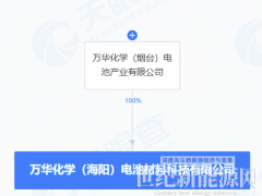 注册资本4.5亿元！万华化学成立电池材料公司